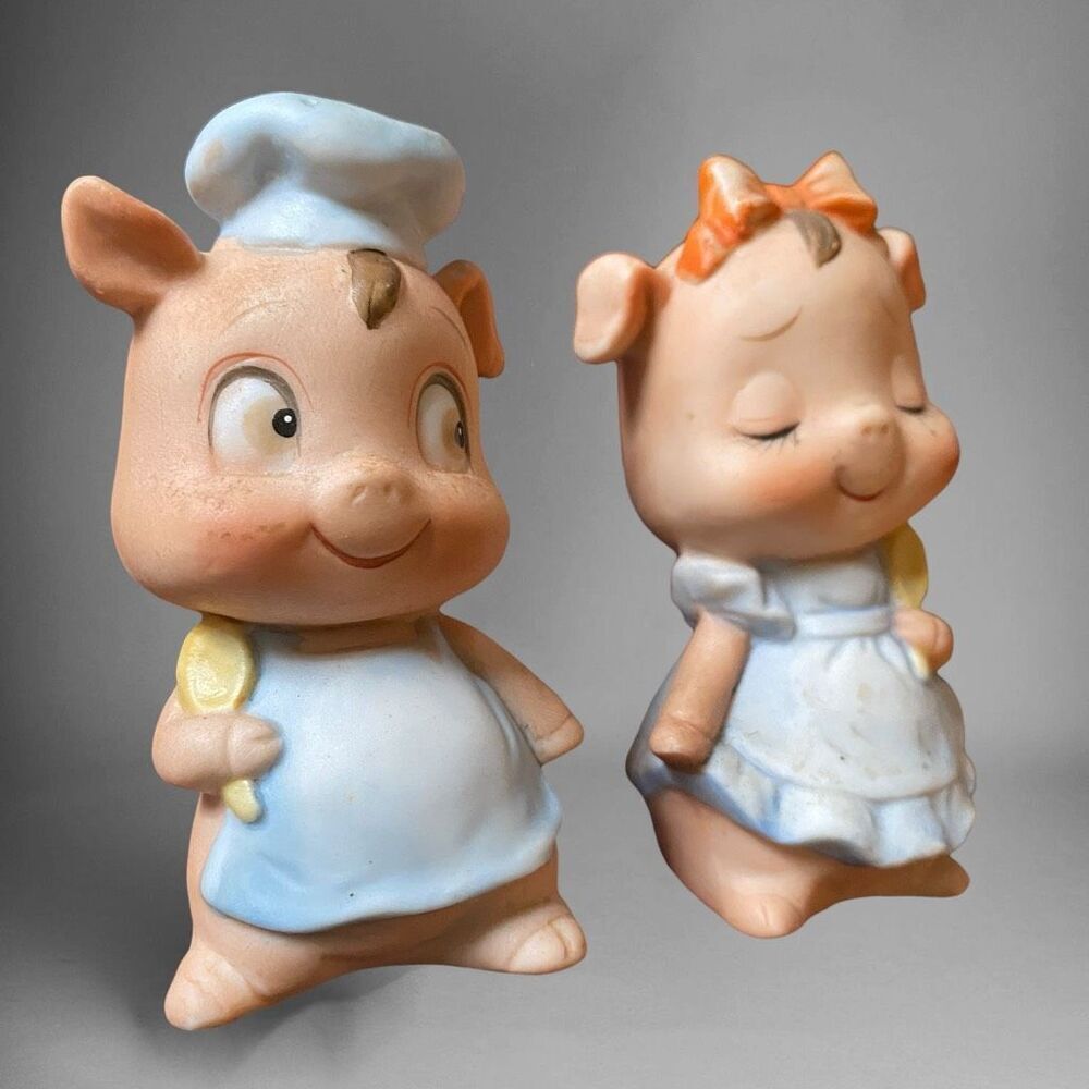 Vintage Pig Boy and Girl Salt and Pepper Shakers - Picture 3 of 10